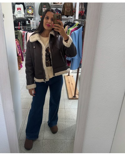 Chaqueta Aviador Chocolate – Estilo Piloto,  Abrigo Ligero | Pensando en Ti Shop