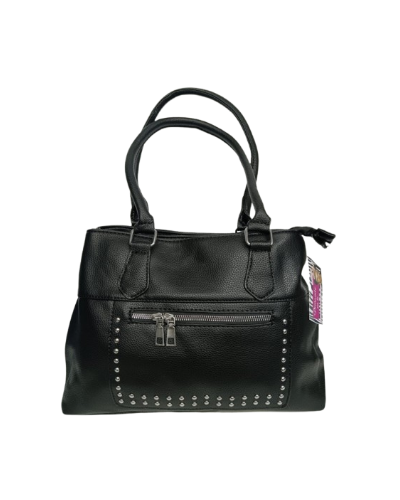 BOLSO POLIPIEL NEGRO TACHAS