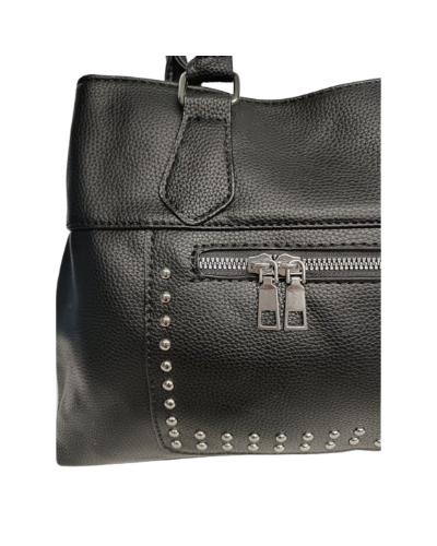 BOLSO POLIPIEL NEGRO TACHAS