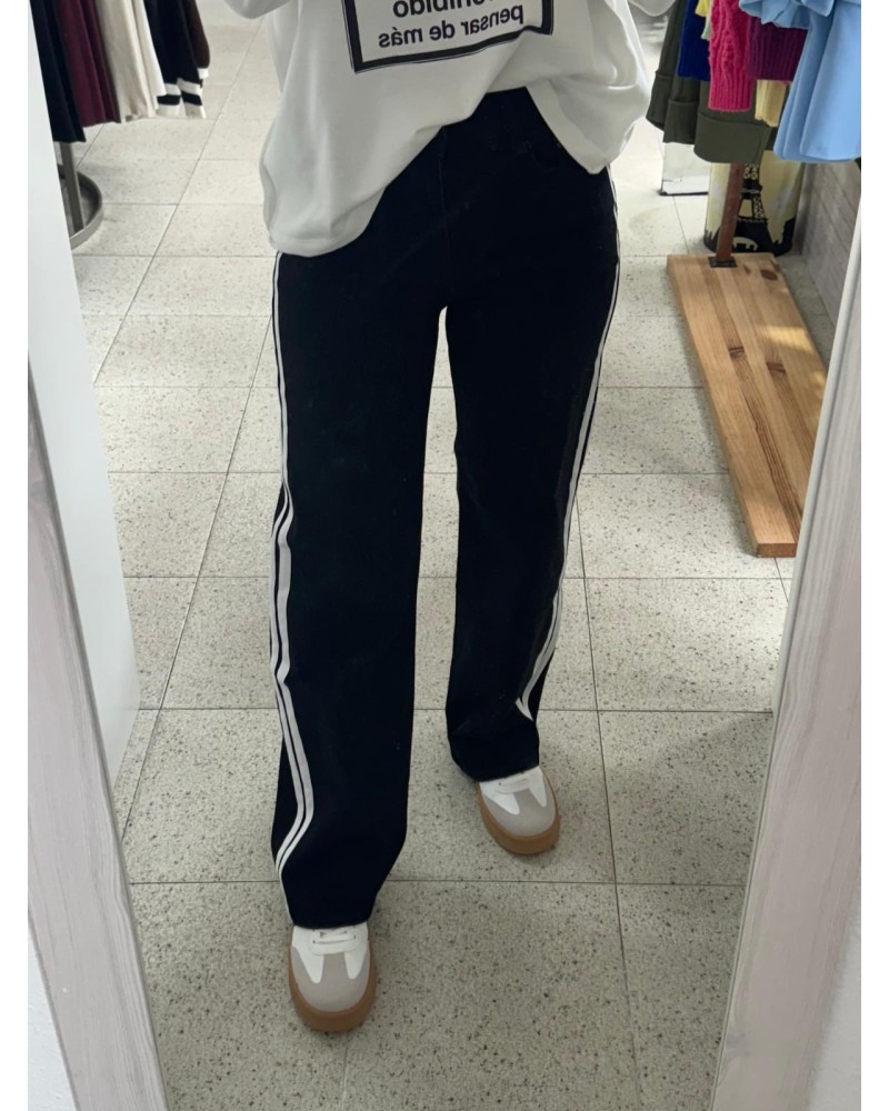 JEANS NEGRO SPICE GIRL RAYAS