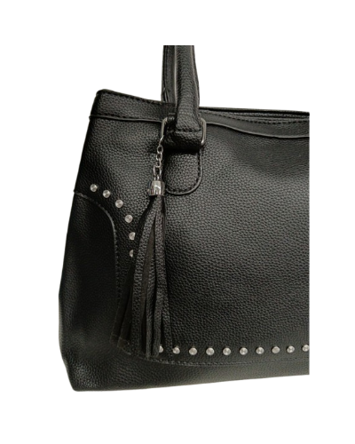 Bolso Polipiel Negro tacheulas· Actitud, flecos y estilo urbano | Pensando en Ti