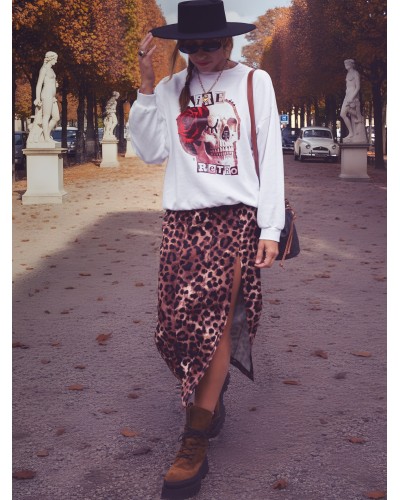 SUDADERA "SUEÑO LUEGO EXISTO" BLANCA AIRE RETRO