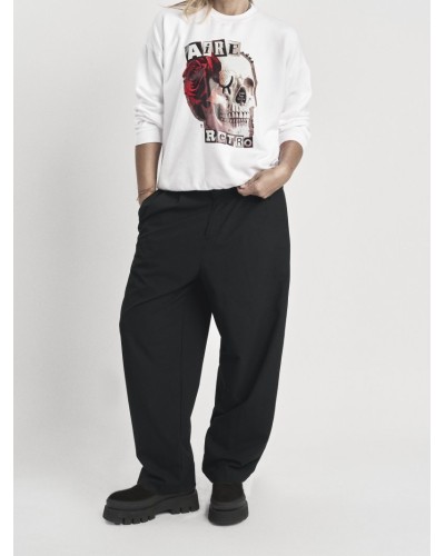 SUDADERA "SUEÑO LUEGO EXISTO" BLANCA AIRE RETRO