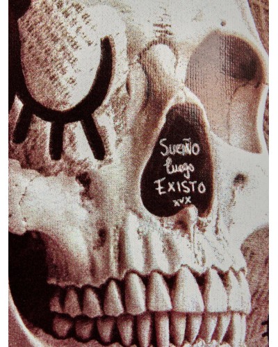 SUDADERA "SUEÑO LUEGO EXISTO" BLANCA AIRE RETRO