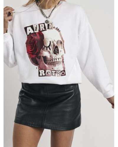 SUDADERA "SUEÑO LUEGO EXISTO" BLANCA AIRE RETRO