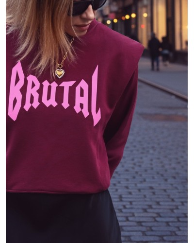 SUDADERA BURDEOS "BRUTAL" AIRE RETRO