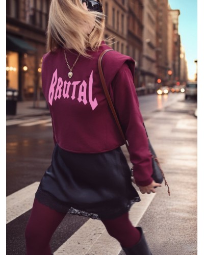 SUDADERA BURDEOS "BRUTAL" AIRE RETRO