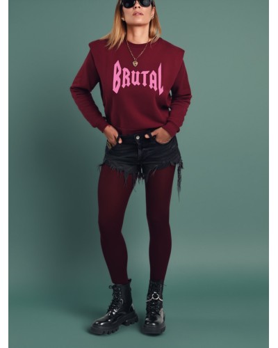 SUDADERA BURDEOS "BRUTAL" AIRE RETRO
