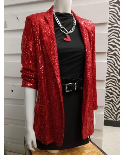 Blazer Pailleté Fiesta – Americana de lentejuelas roja ideal para celebrar