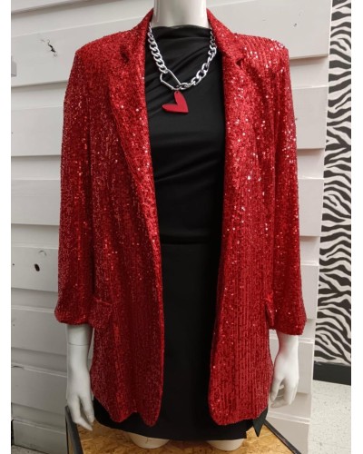 Blazer Pailleté Fiesta – Americana de lentejuelas roja ideal para celebrar
