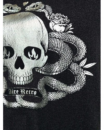 Vestido Negro Lurex Brillante “Gamberra” Aire Retro – Diseño Retro con Foil Plata