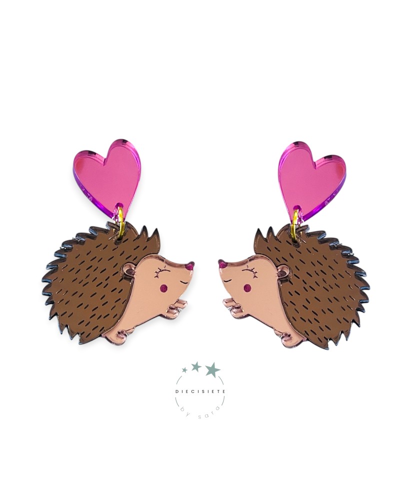 PENDIENTES ERIZOS SONROSADOS 17 BY SARA