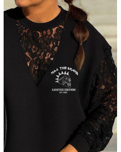 Sudadera Lace Rebel Negra | NOC The Brand – Estilo Urbano y Exclusivo