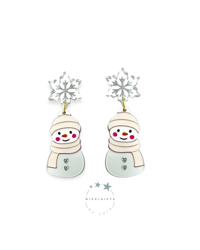 PENDEINTES MUÑECO DE NIEVE 17 BY SARA