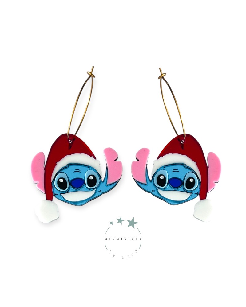 PENDEINTES ARO STITCH NAVIDEÑO 17 BY SARA