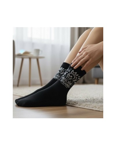 CALCETIN ROYAL SKULL BLANCO Y NEGRO