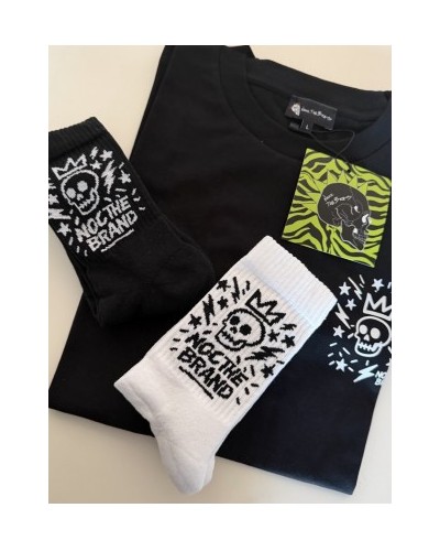 CALCETIN ROYAL SKULL BLANCO Y NEGRO