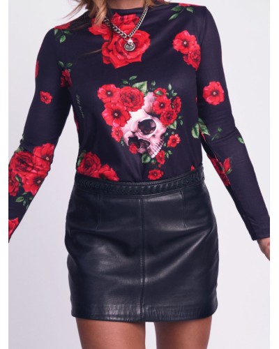 CAMISETA "ROSAS" NEGRA