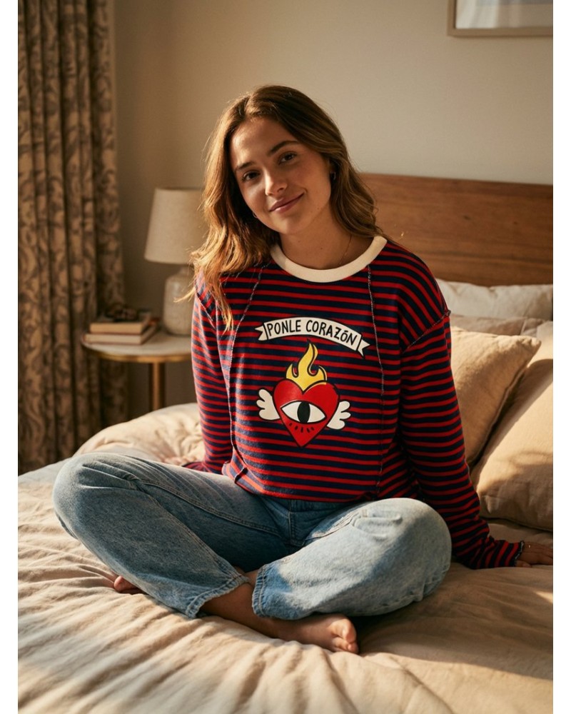 SUDADERA "PONLE CORAZÓN" AZUL/BLANCA