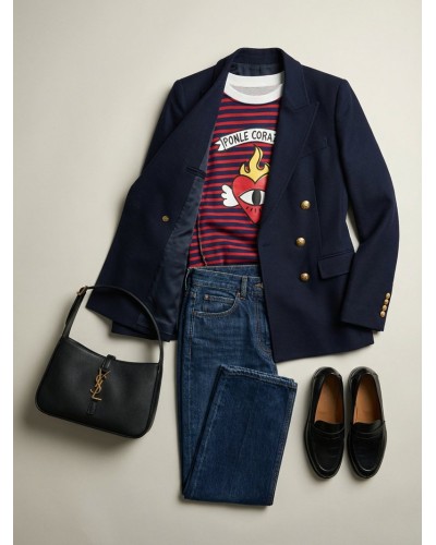 SUDADERA "PONLE CORAZÓN" AZUL/BLANCA