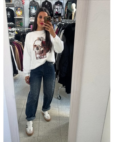 Jeans Momfit Strass – brillo casual con actitud