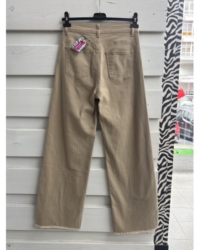 JEANS WIDE LEG BEIGE