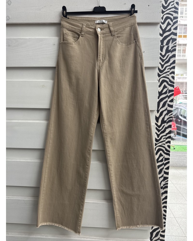 JEANS WIDE LEG BEIGE