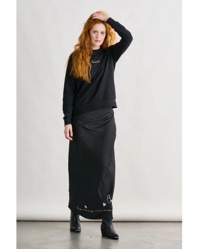 FALDA SATINADA NEGRA ANABEL LEE