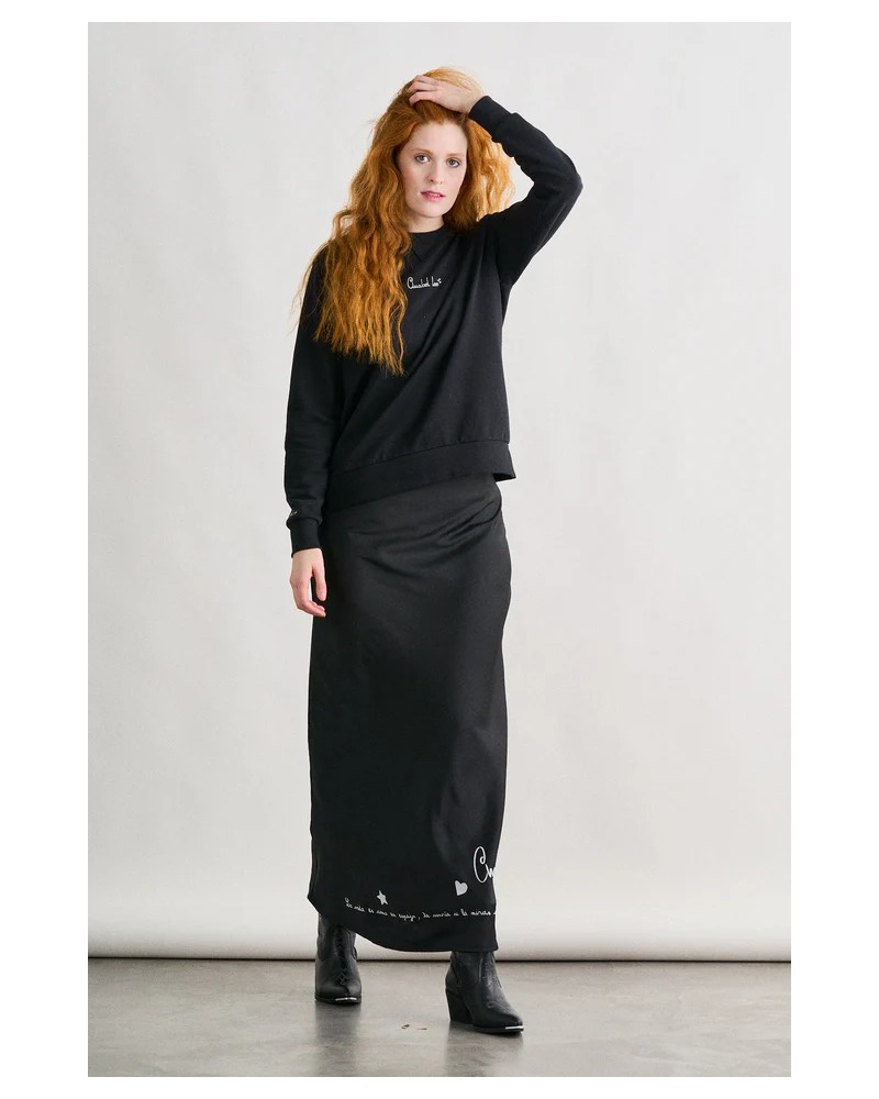 FALDA SATINADA NEGRA ANABEL LEE