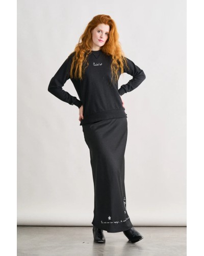 FALDA SATINADA NEGRA ANABEL LEE