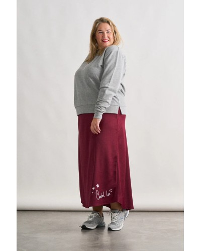 FALDA SATINADA BURGUNDY ANABEL LEE