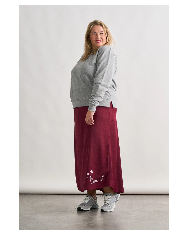 FALDA SATINADA BURGUNDY ANABEL LEE