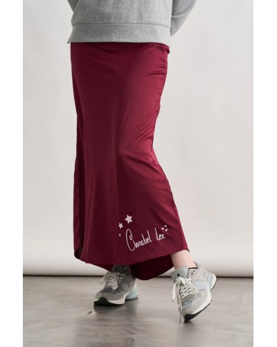 FALDA SATINADA BURGUNDY ANABEL LEE