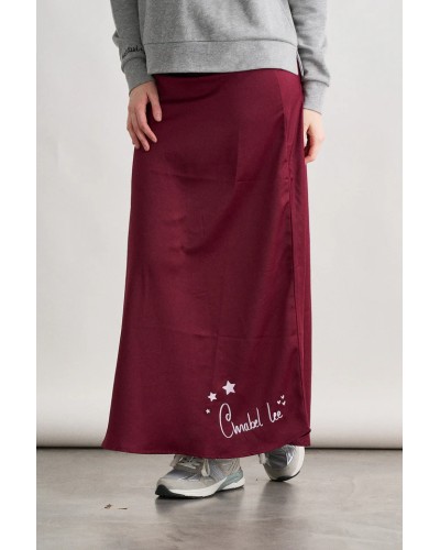 FALDA SATINADA BURGUNDY ANABEL LEE
