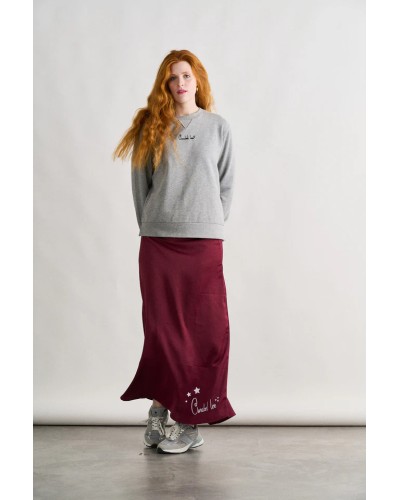 FALDA SATINADA BURGUNDY ANABEL LEE