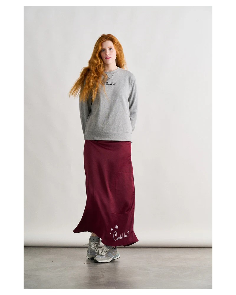 FALDA SATINADA BURGUNDY ANABEL LEE