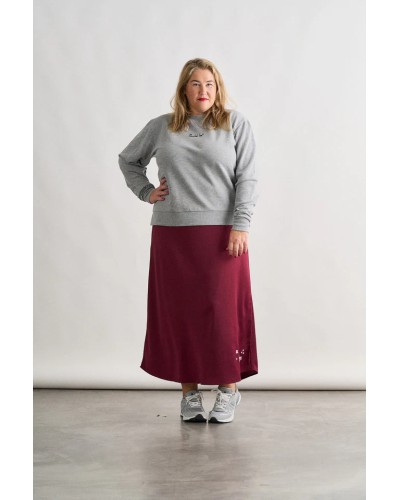 FALDA SATINADA BURGUNDY ANABEL LEE