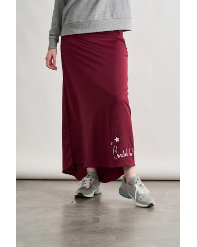 FALDA SATINADA BURGUNDY ANABEL LEE