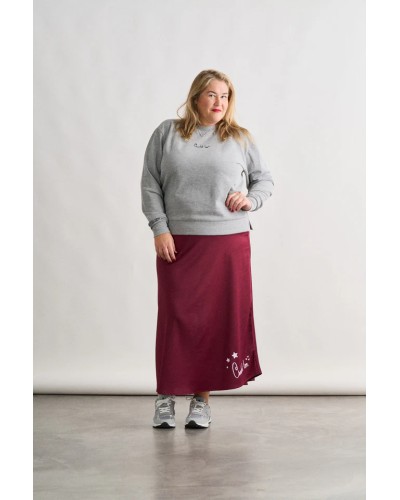 FALDA SATINADA BURGUNDY ANABEL LEE