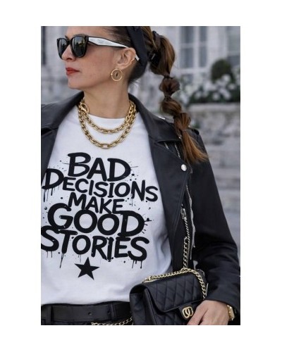 CAMISETA BLANCA BAD DECISIONS NOC THE BRAND