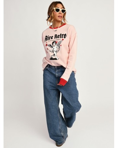 Sudadera Rosa “Cupida” Aire Retro – Súper Calentita y Estilo Vintage