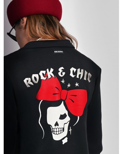 Vestido Rock & Chic Negro – LBD Retro con Botones Plata | Aire Retro