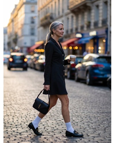 Vestido Rock & Chic Negro – LBD Retro con Botones Plata | Aire Retro