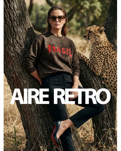 SUDADERA LEOPARDO "FRÁGIL" AIRE RETRO