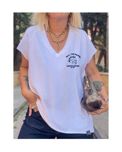 CAMISETA OVERSIZE BÁSICA SKULL BLANCA NOC THE BRAND