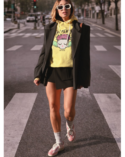 SUDADERA HOODIE "PAZ MENTAL" AMARILLA AIRE RETRO