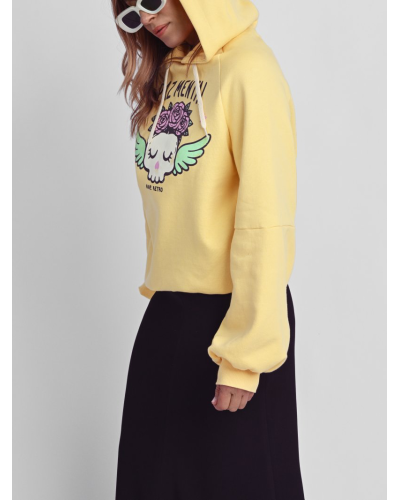 SUDADERA HOODIE "PAZ MENTAL" AMARILLA AIRE RETRO