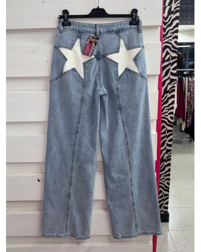 JEANS WHITE STAR WIDE LEG