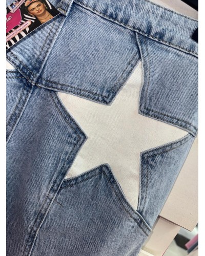 JEANS WHITE STAR WIDE LEG