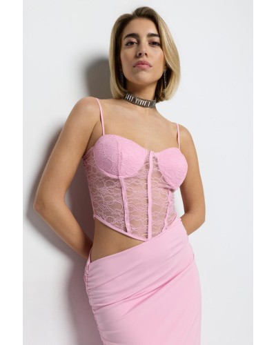 VESTIDO ENCAJE ROSÉ